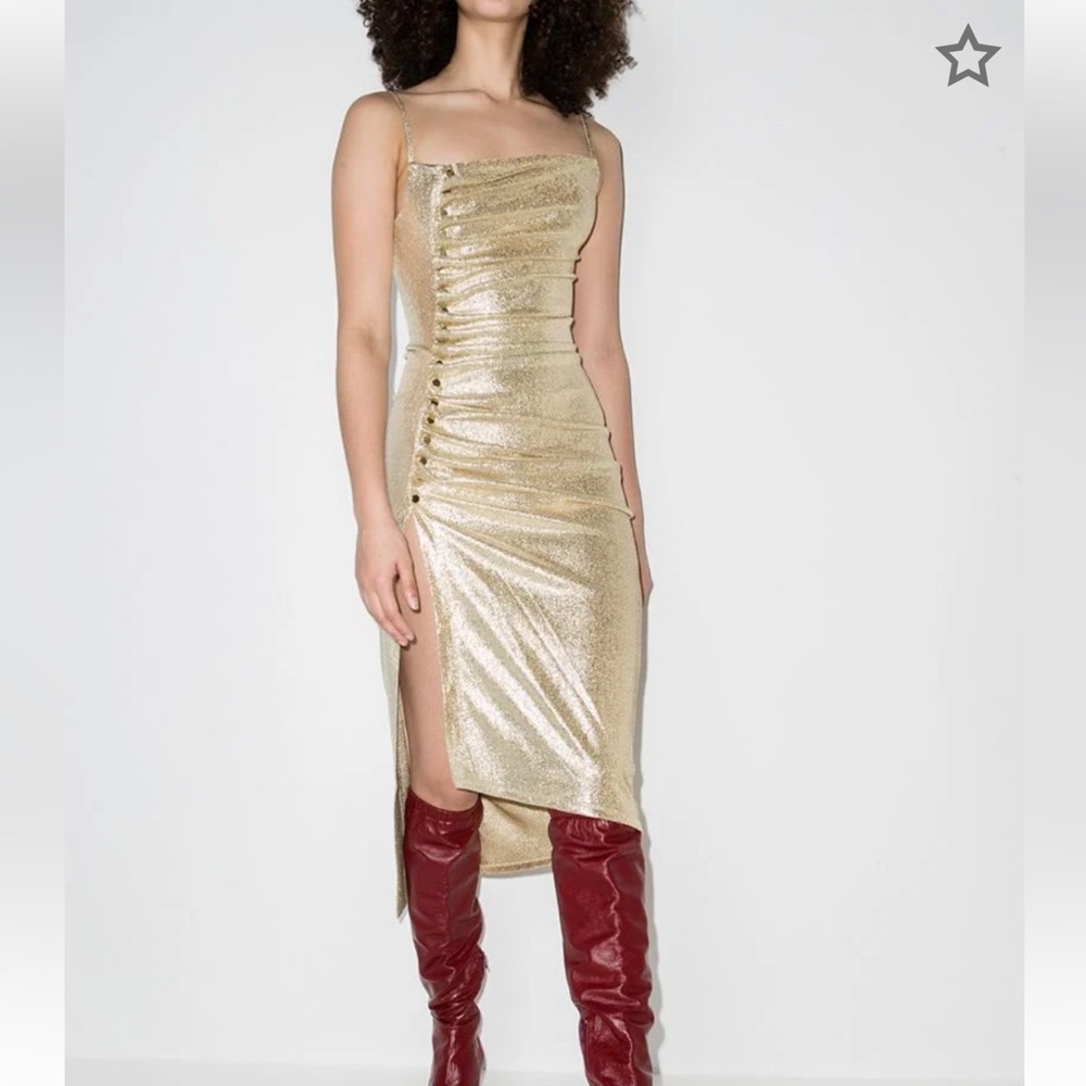 Paco rabanne asymettrical pleated dress